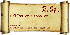 Rössler Szabolcs névjegykártya
